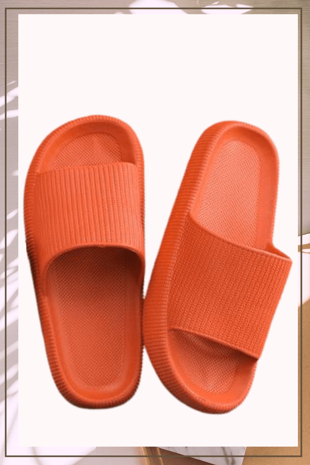 Thick Platform Comfy Orange Rubber Slide Sandals - TGC Boutique - Orange Slides