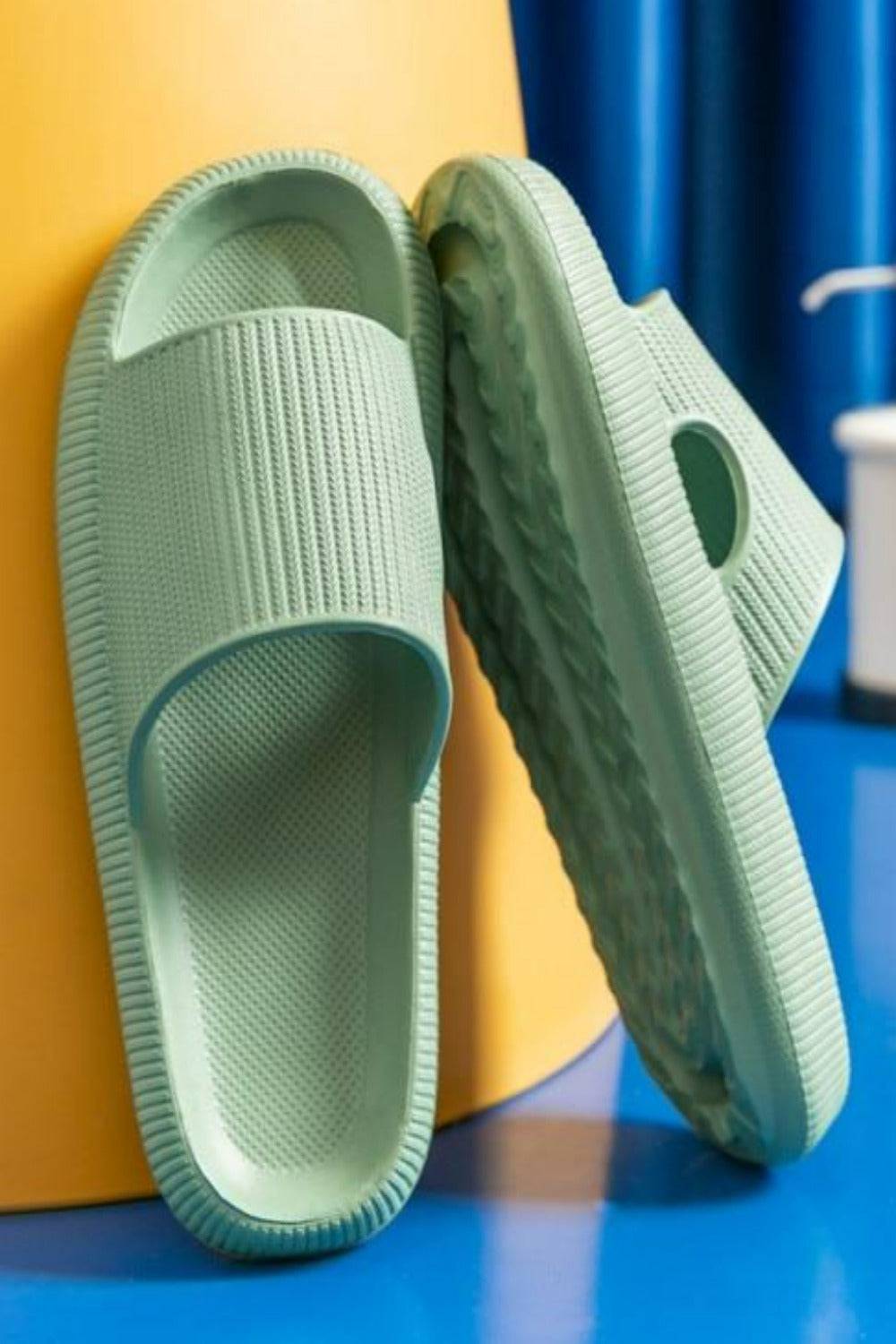 Thick Platform Comfy Rubber Slide Sandals - TGC Boutique - Slides