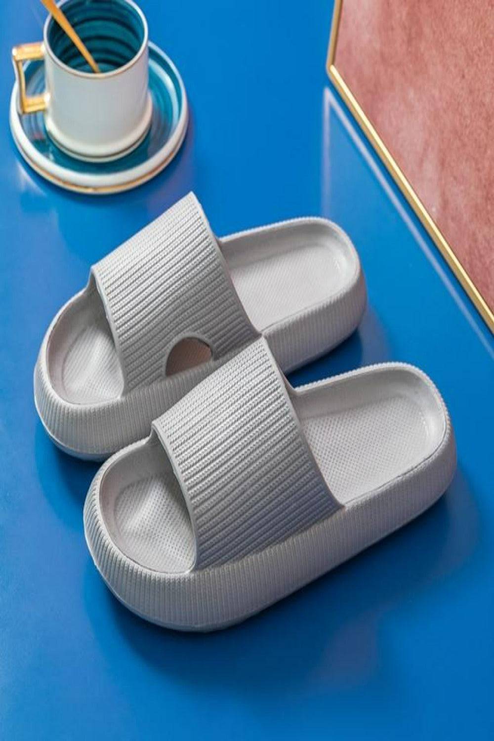 Thick Platform Comfy Rubber Slide Sandals - TGC Boutique - Slides
