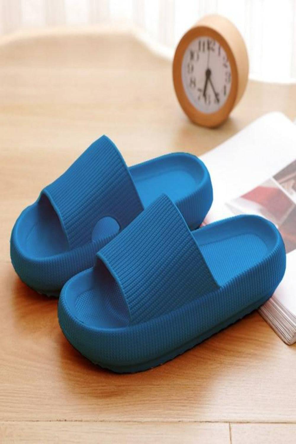 Thick Platform Comfy Rubber Slide Sandals - TGC Boutique - Slides
