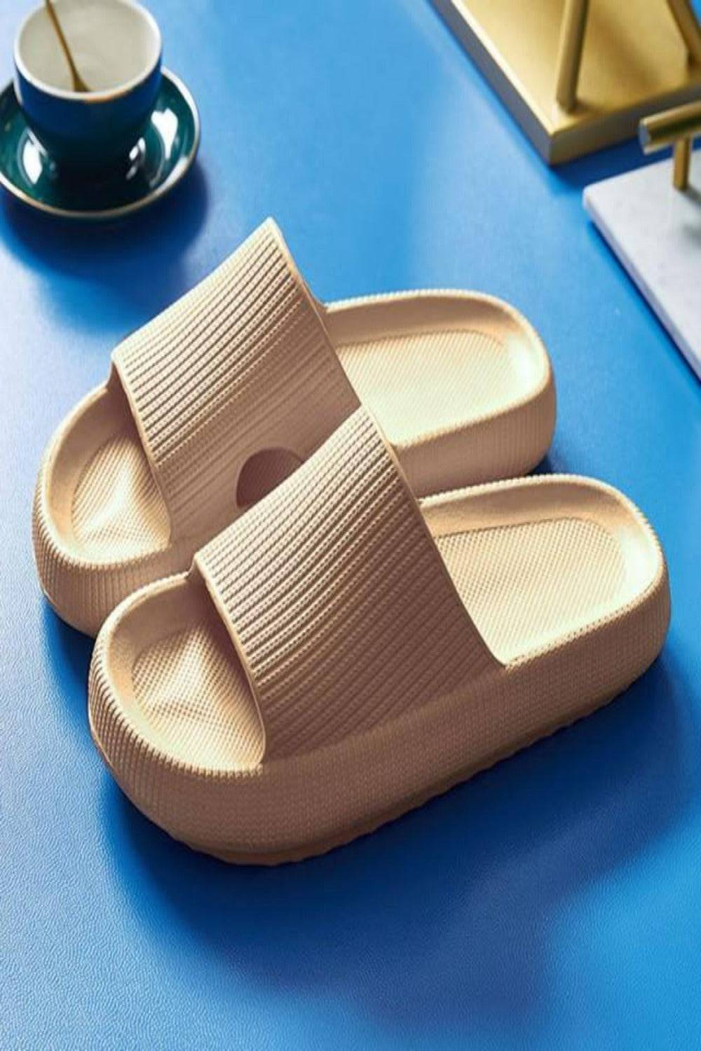 Thick Platform Comfy Rubber Slide Sandals - TGC Boutique - Slides