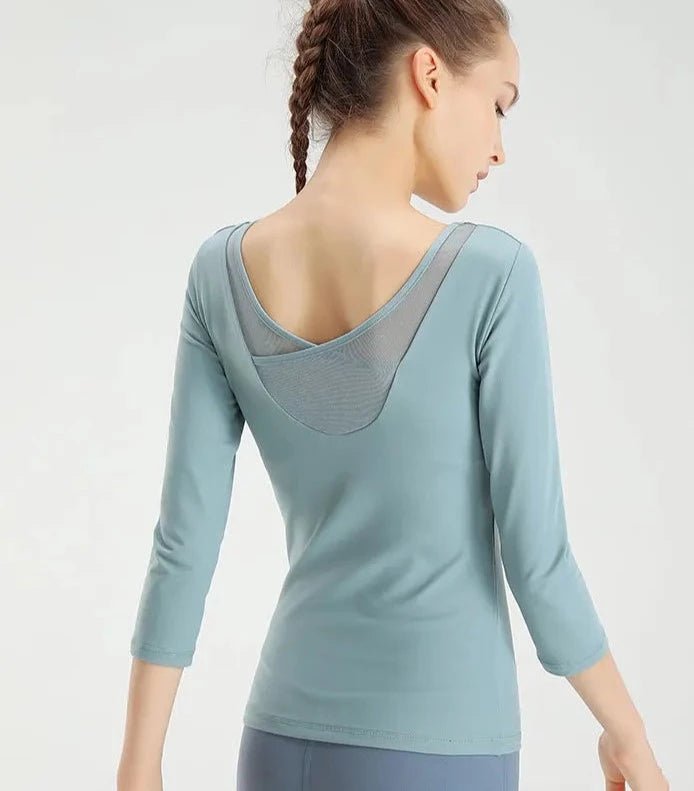 Tranquil Trio Mesh-Back Yoga Tops - TGC Boutique - Workout top
