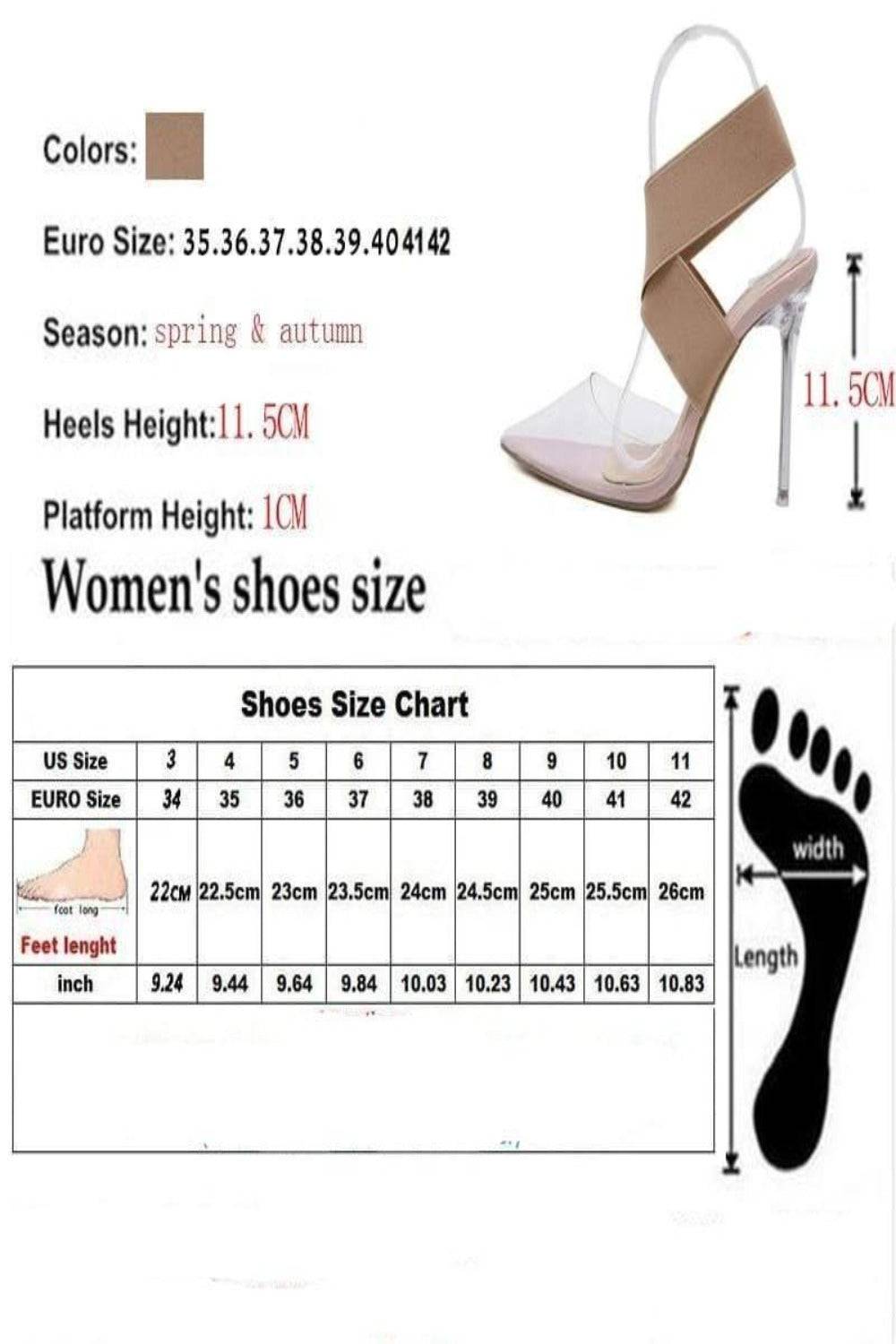 Transparent Heel Ankle Strap High Heel Sandals - TGC Boutique - High Heel Sandals