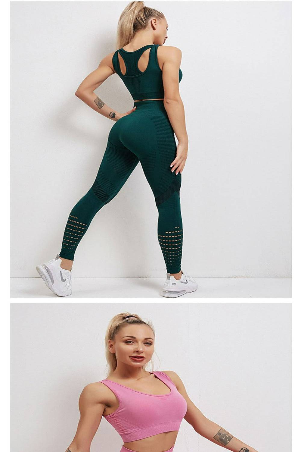 Tummy Control High Waist Seamless Leggings & Top 2 Piece Set - TGC Boutique - Activewear Set