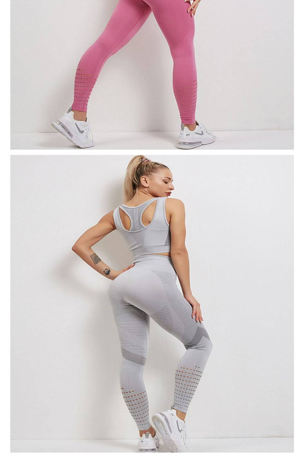 Tummy Control High Waist Seamless Leggings & Top 2 Piece Set - TGC Boutique - Activewear Set