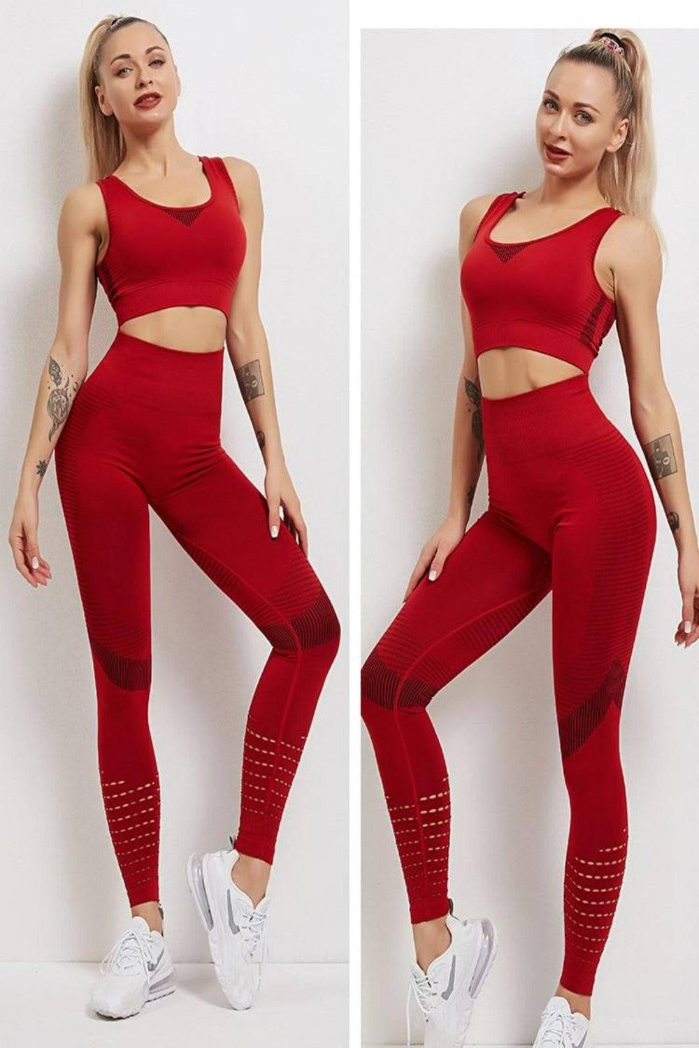Tummy Control High Waist Seamless Leggings & Top 2 Piece Set - TGC Boutique - Activewear Set