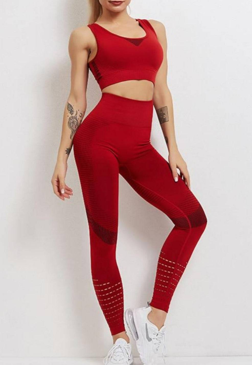Tummy Control High Waist Seamless Leggings & Top 2 Piece Set - TGC Boutique - Activewear Set
