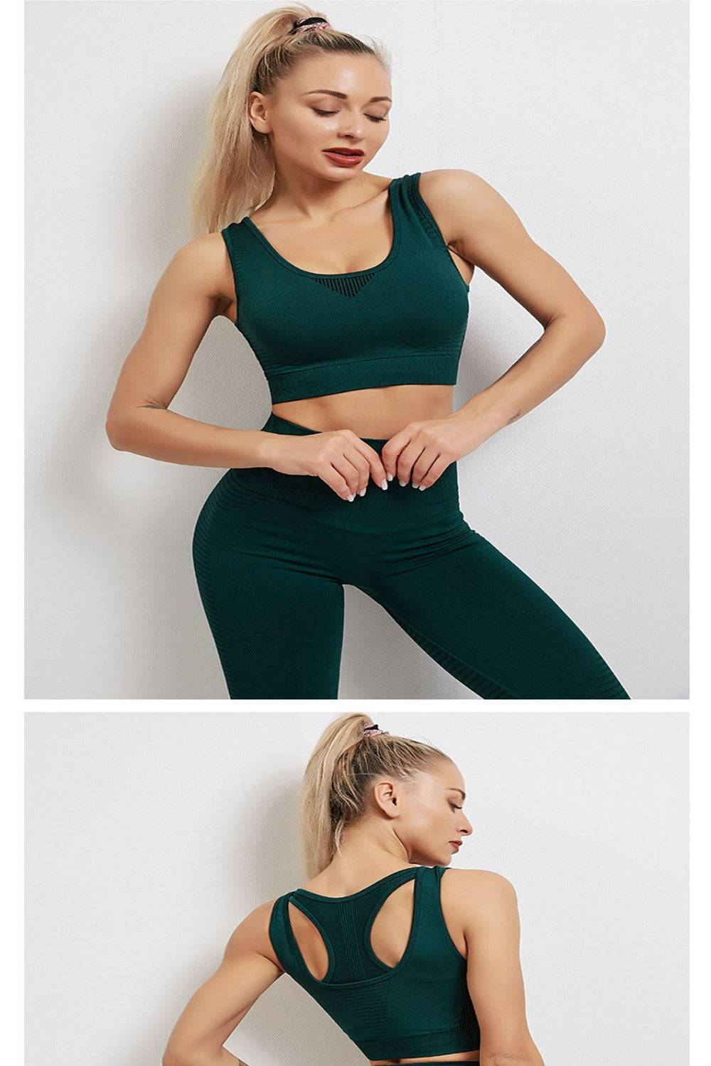 Tummy Control High Waist Seamless Leggings & Top 2 Piece Set - TGC Boutique - Activewear Set