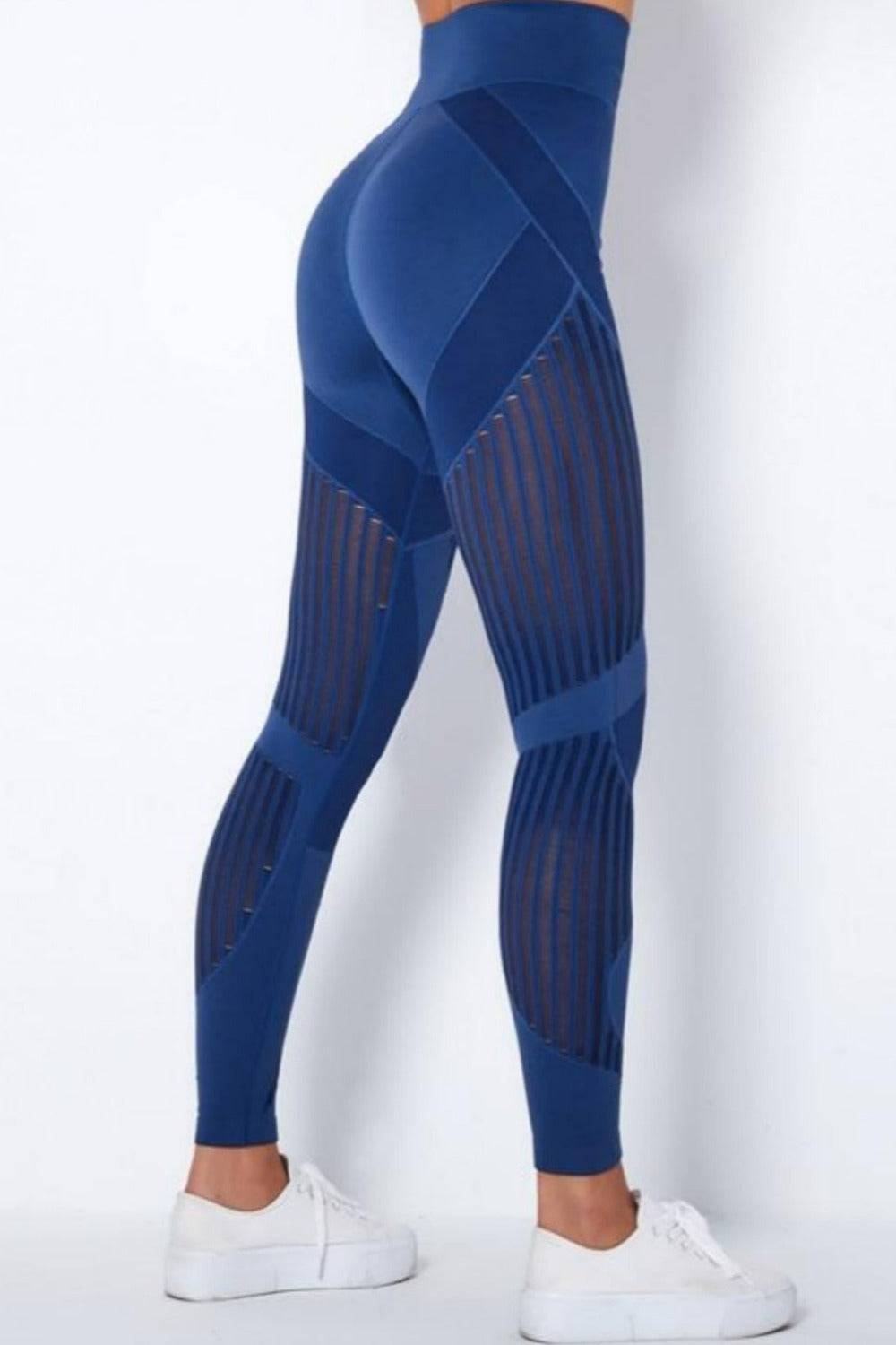 Tummy Control High Waisted Leggings - Blue - TGC Boutique - Leggings