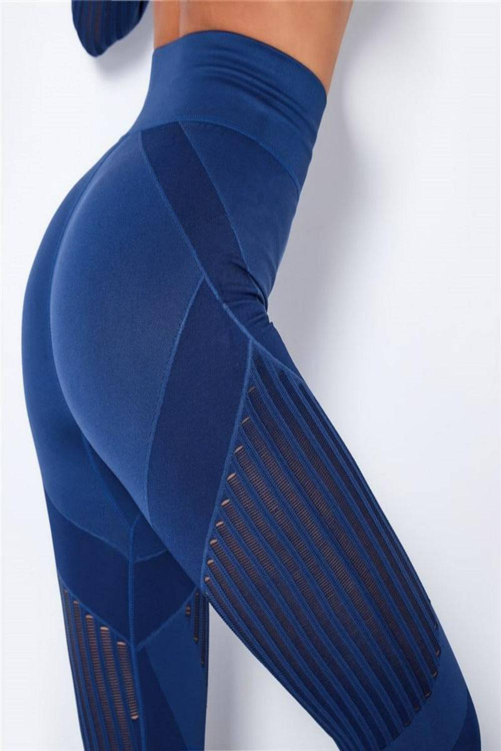 Tummy Control High Waisted Leggings - Blue - TGC Boutique - Leggings