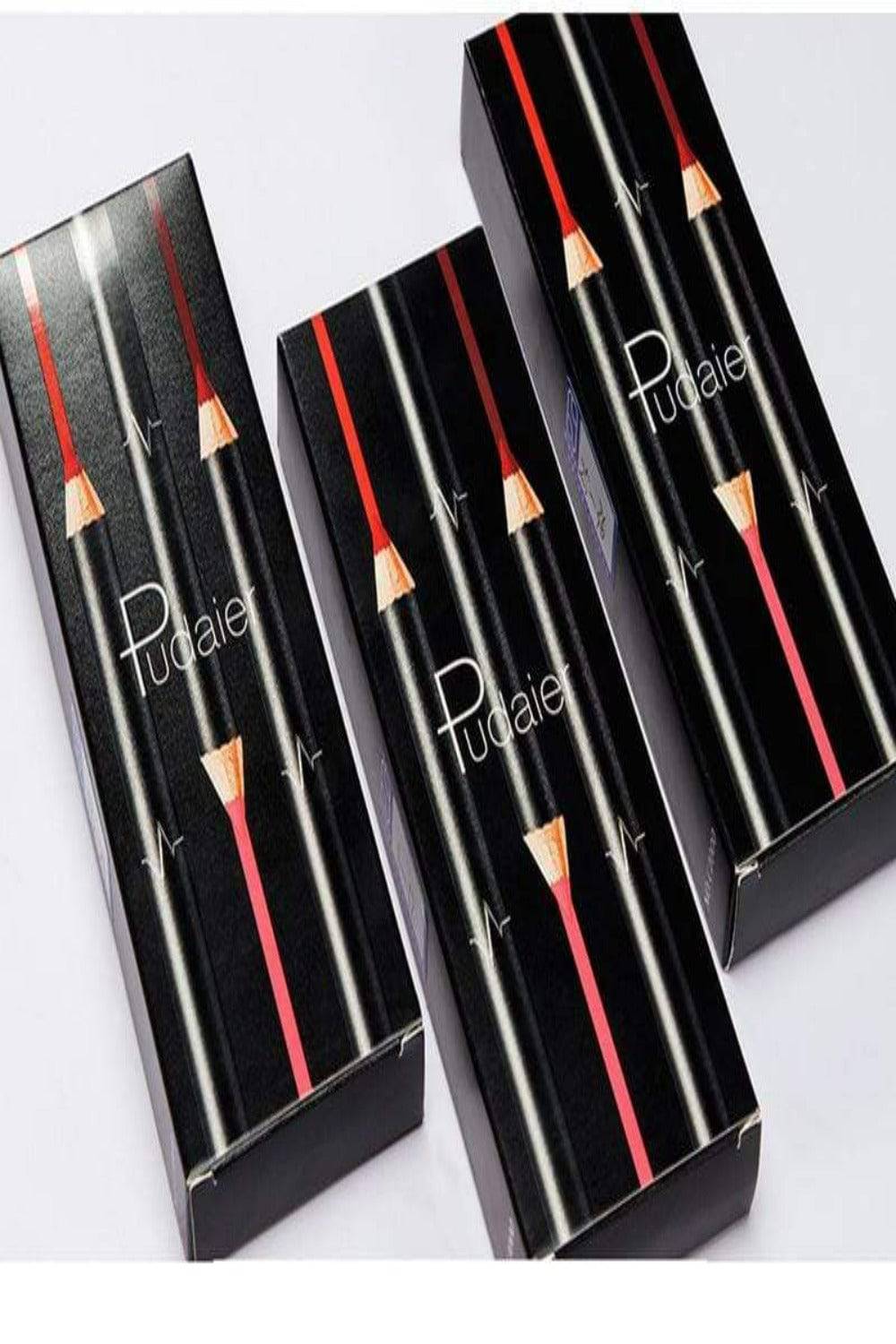 Ultra Durable Waterproof Matte Lipstick Lip Liner Pencil Kit - 12 Pack - TGC Boutique - Lip Liner Makeup