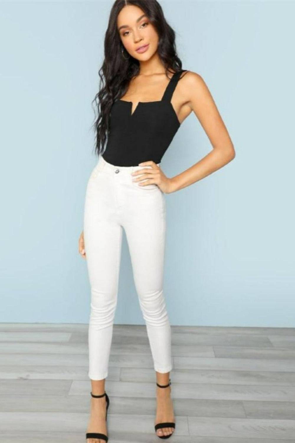 V Cut Black Bodysuit - TGC Boutique - Swimsuit