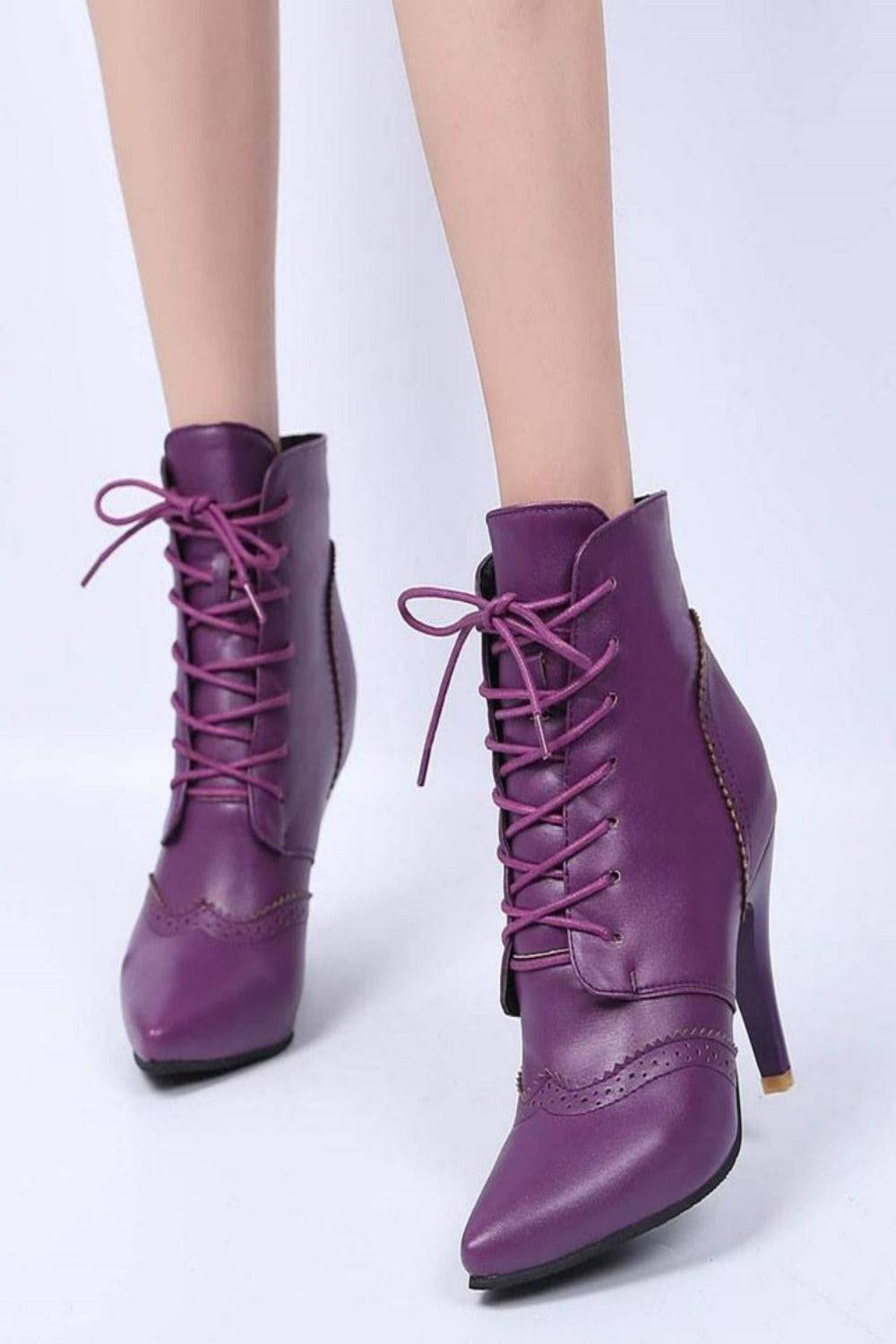 Vintage Winter Women Lace Up Lady Short Martin Boot - TGC Boutique - Ankle Booties