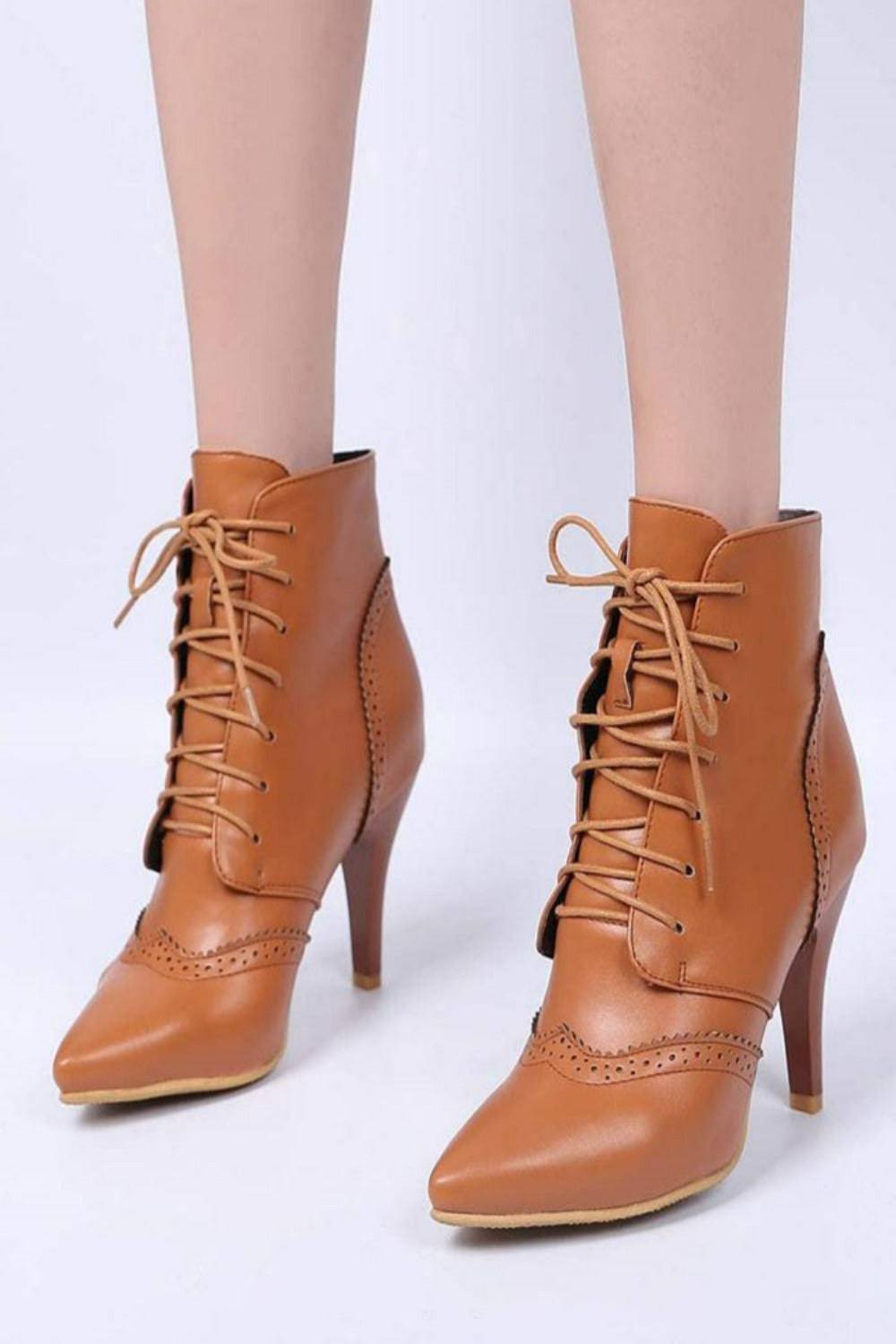 Vintage Winter Women Lace Up Lady Short Martin Boot - TGC Boutique - Ankle Booties