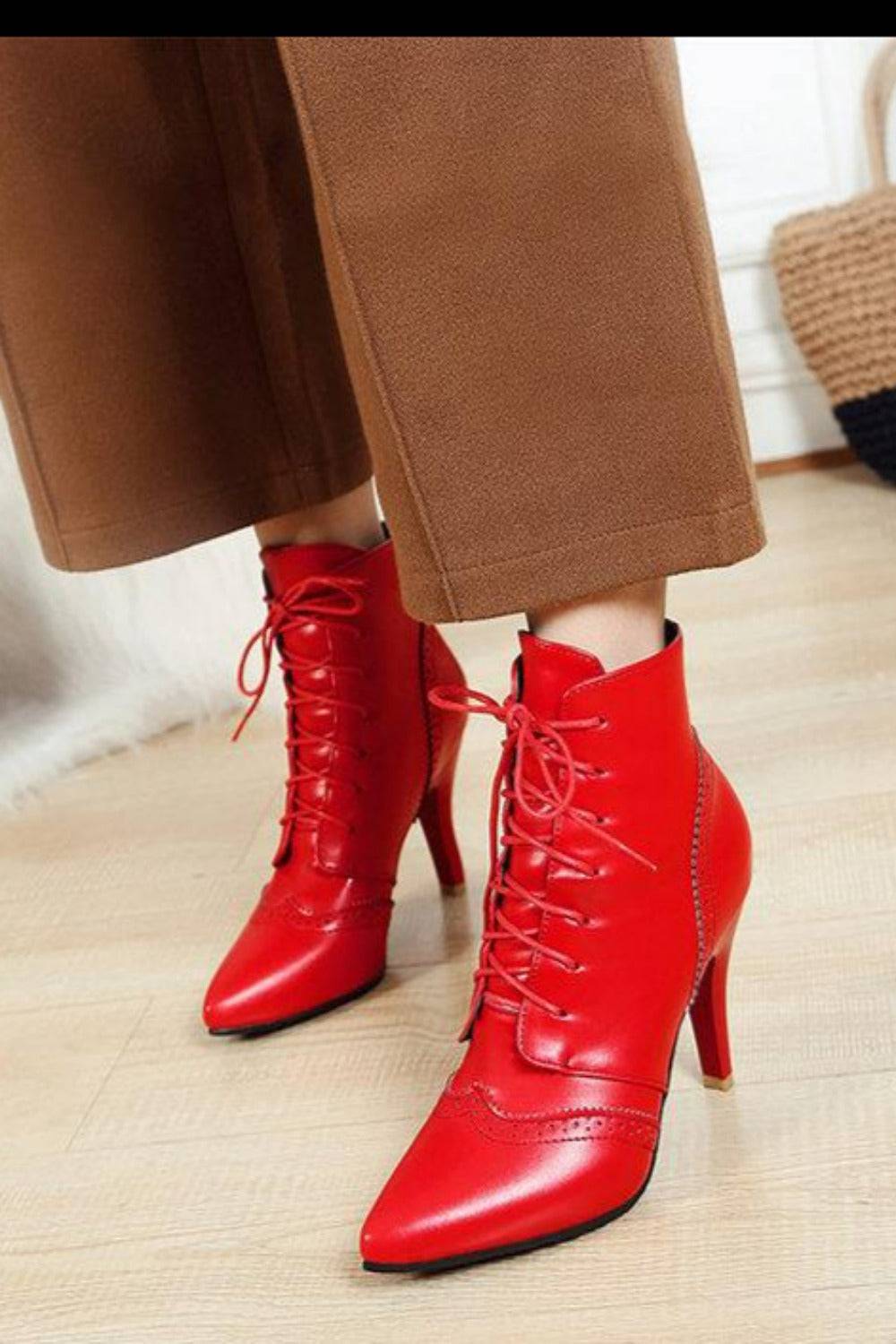 Vintage Winter Women Lace Up Lady Short Martin Boot - TGC Boutique - Ankle Booties
