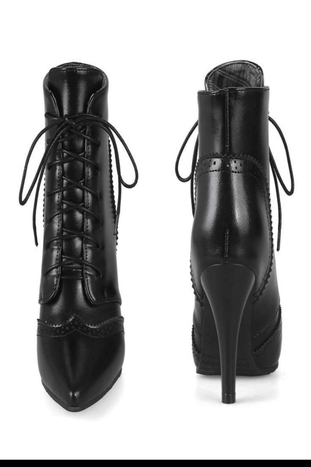Vintage Winter Women Lace Up Lady Short Martin Boot - TGC Boutique - Ankle Booties