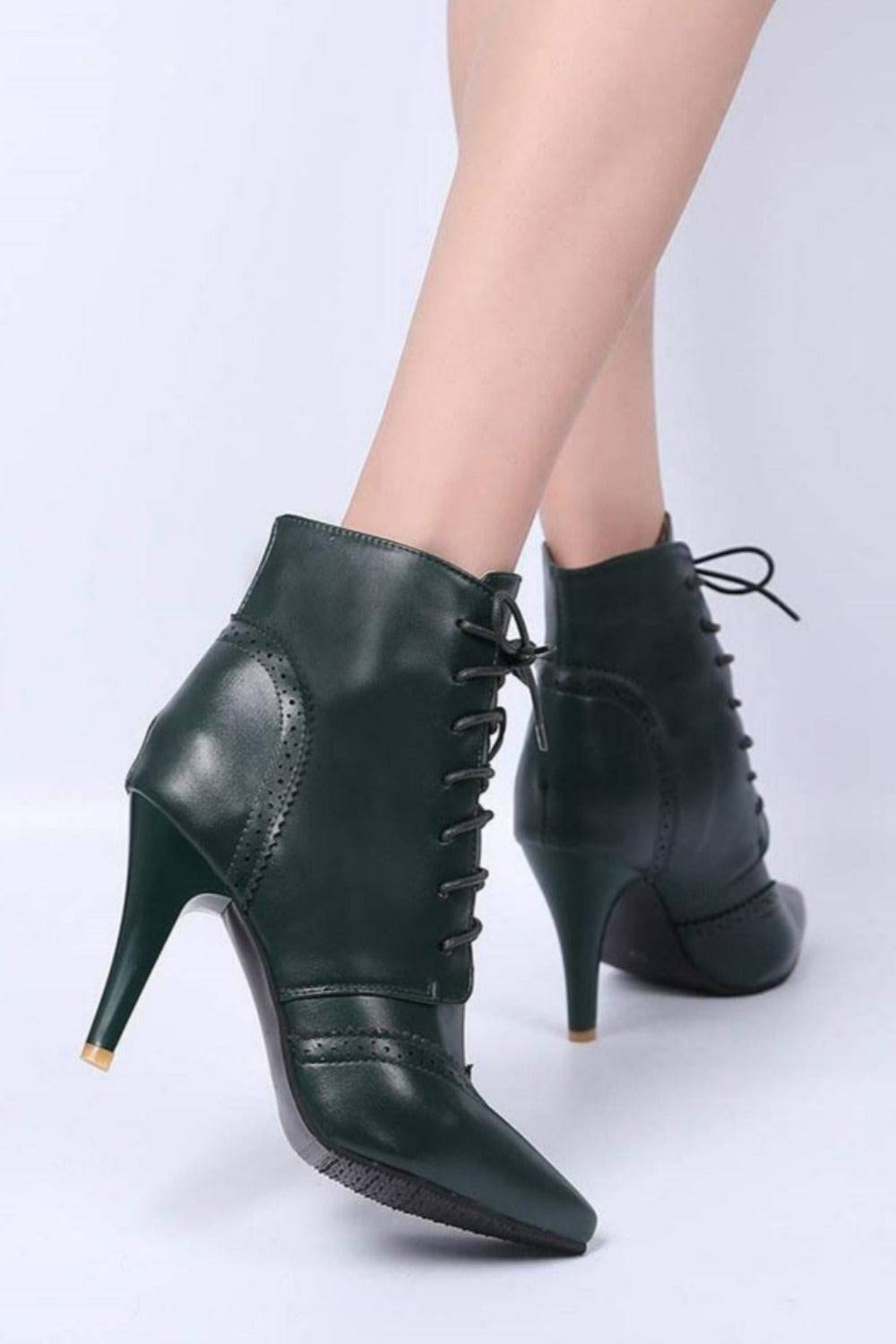 Vintage Winter Women Lace Up Lady Short Martin Boot - TGC Boutique - Ankle Booties