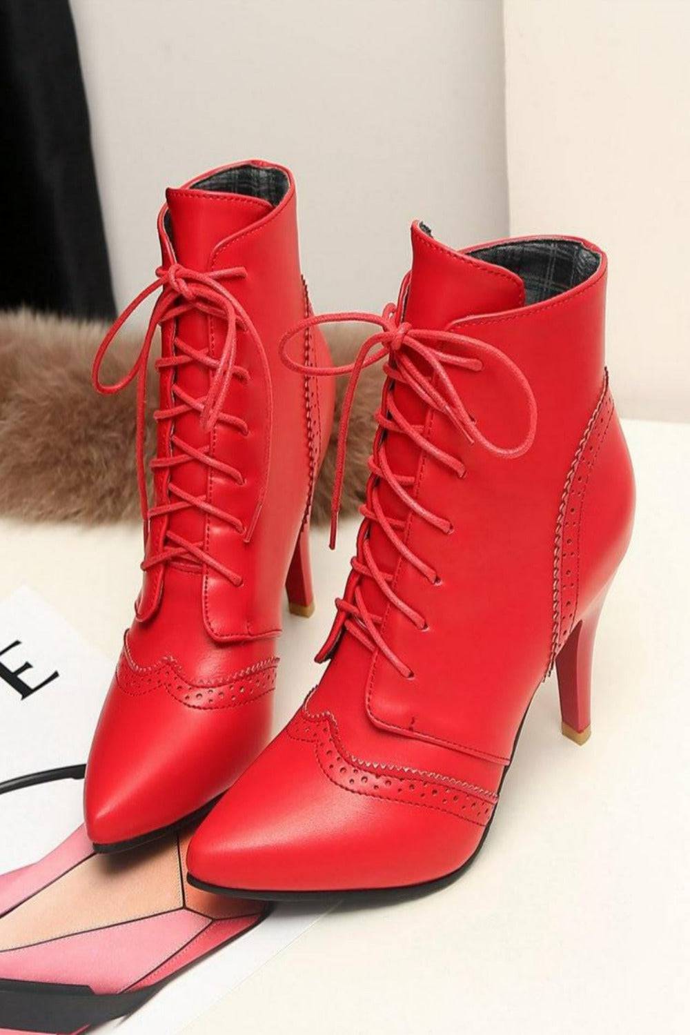 Vintage Winter Women Lace Up Lady Short Martin Boot - TGC Boutique - Ankle Booties