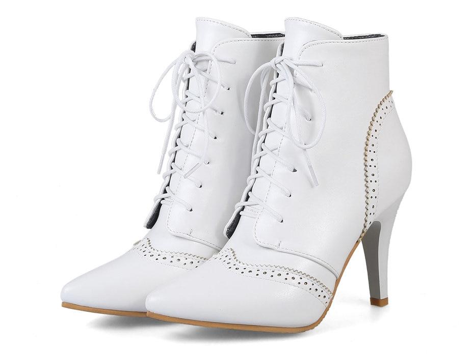 Vintage Winter Women Lace Up Lady Short Martin Boot - TGC Boutique - Ankle Booties
