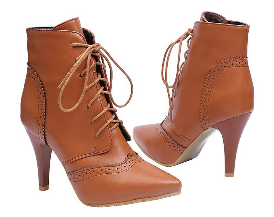 Vintage Winter Women Lace Up Lady Short Martin Boot - TGC Boutique - Ankle Booties
