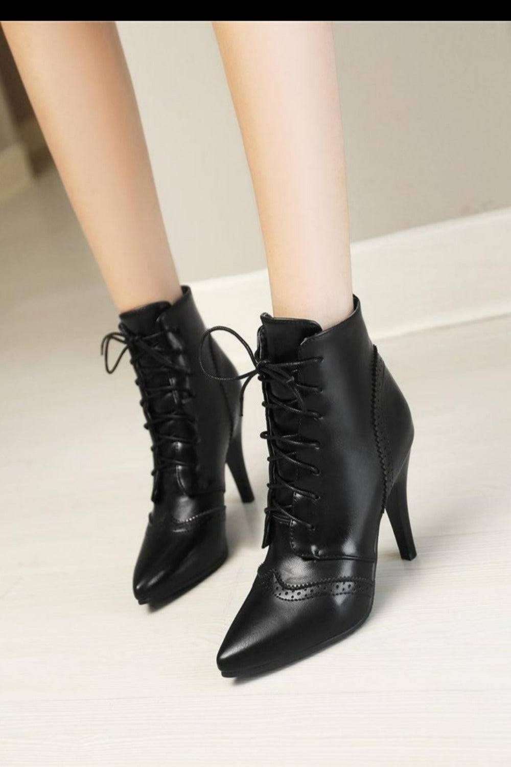 Vintage Winter Women Lace Up Lady Short Martin Boot - TGC Boutique - Ankle Booties