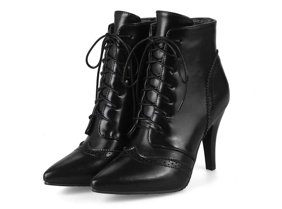 Vintage Winter Women Lace Up Lady Short Martin Boot - TGC Boutique - Ankle Booties