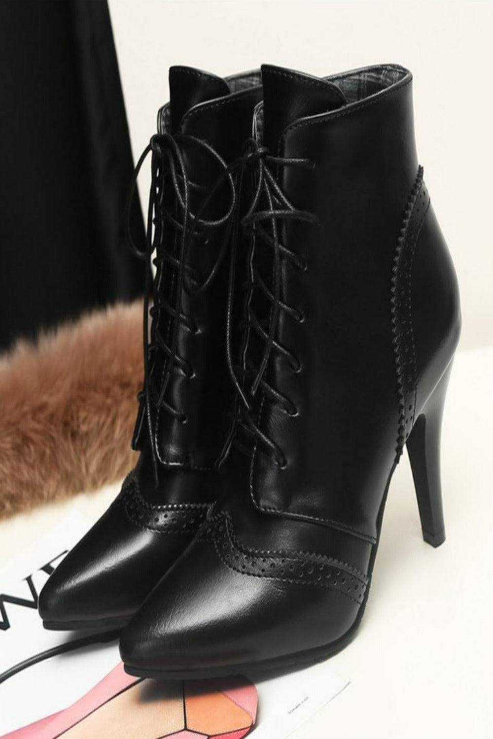 Vintage Winter Women Lace Up Lady Short Martin Boot - TGC Boutique - Ankle Booties