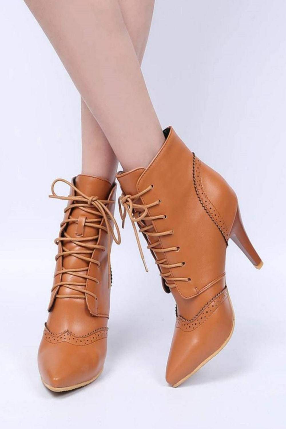 Vintage Winter Women Lace Up Lady Short Martin Boot - TGC Boutique - Ankle Booties
