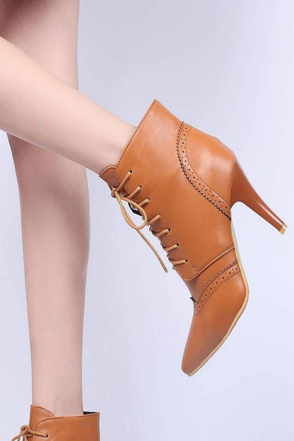 Vintage Winter Women Lace Up Lady Short Martin Boot - TGC Boutique - Ankle Booties