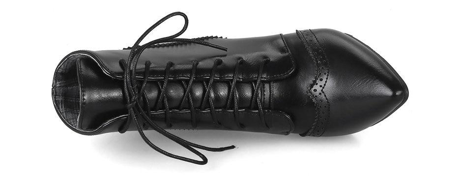 Vintage Winter Women Lace Up Lady Short Martin Boot - TGC Boutique - Ankle Booties