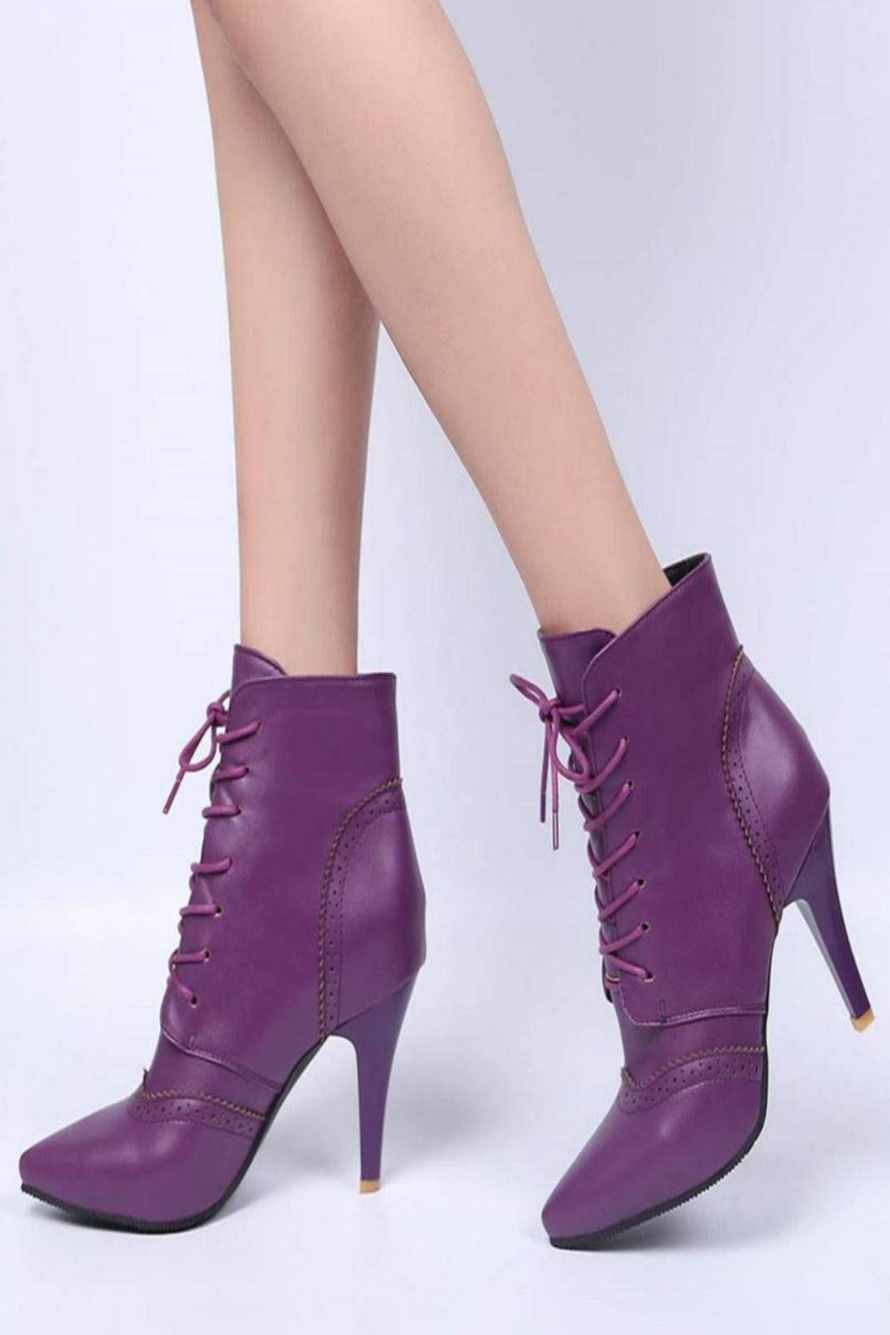 Vintage Winter Women Lace Up Lady Short Martin Boot - TGC Boutique - Ankle Booties