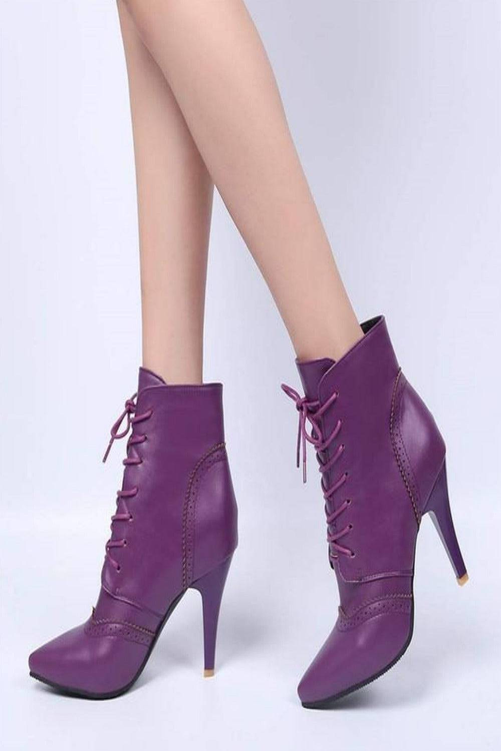 Vintage Winter Women Lace Up Lady Short Martin Boot - TGC Boutique - Ankle Booties