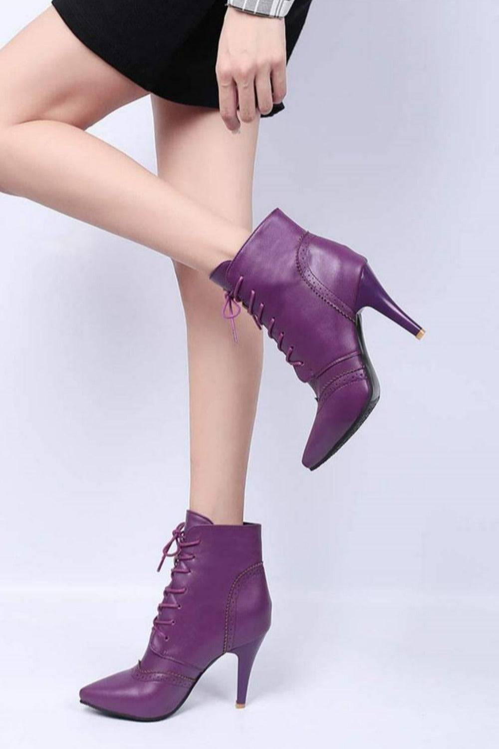 Vintage Winter Women Lace Up Lady Short Martin Boot - TGC Boutique - Ankle Booties