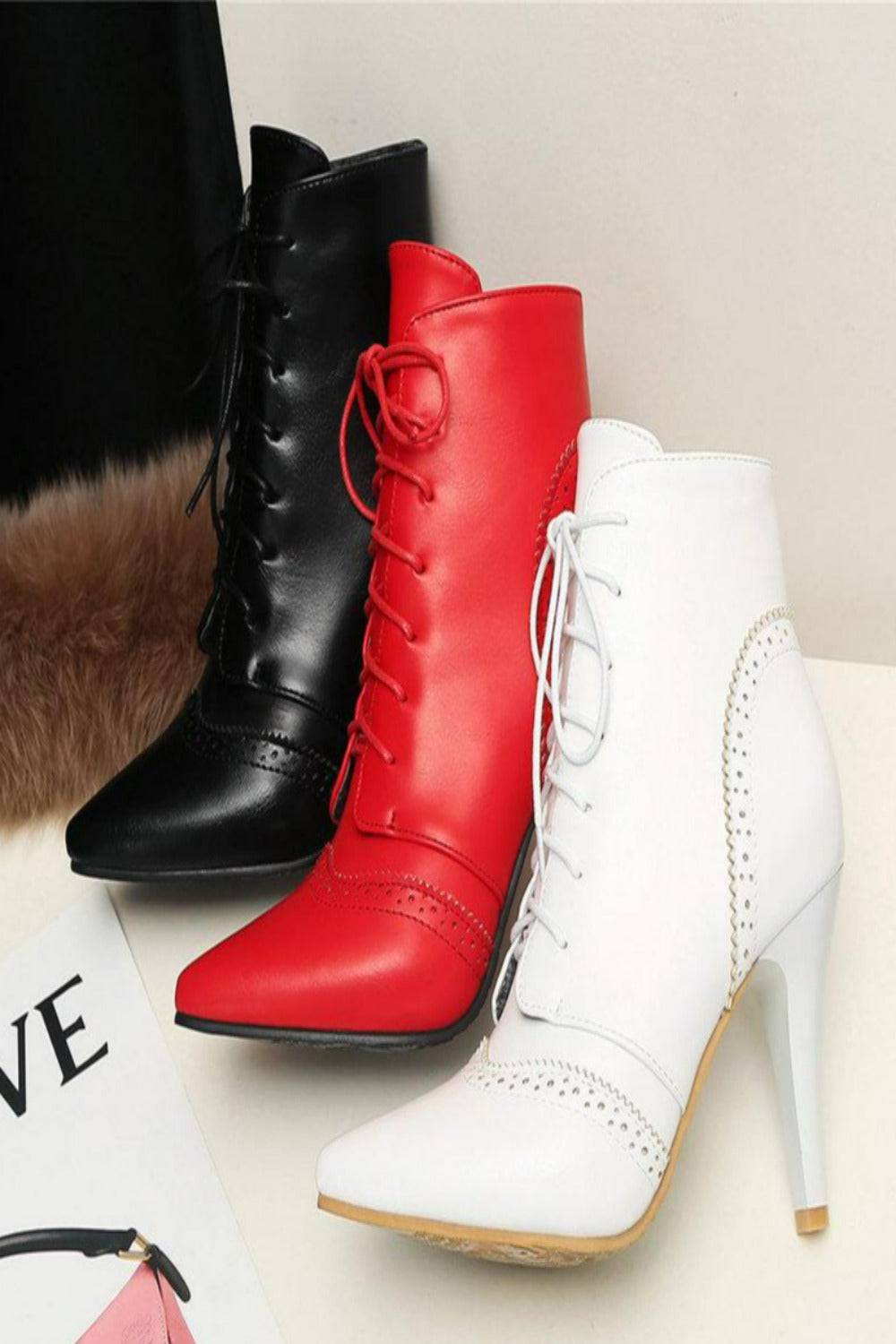 Vintage Winter Women Lace Up Lady Short Martin Boot - TGC Boutique - Ankle Booties