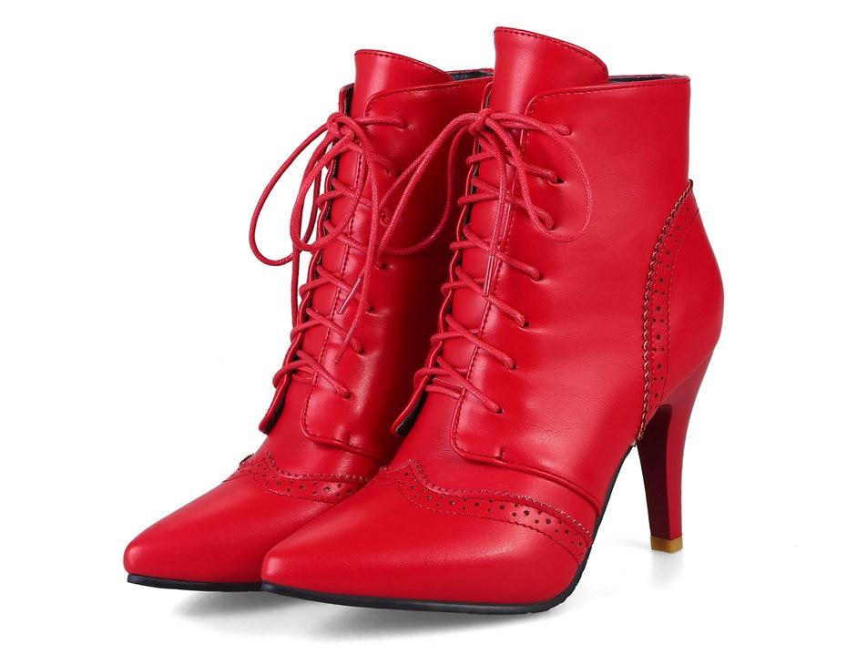 Vintage Winter Women Lace Up Lady Short Martin Boot - TGC Boutique - Ankle Booties