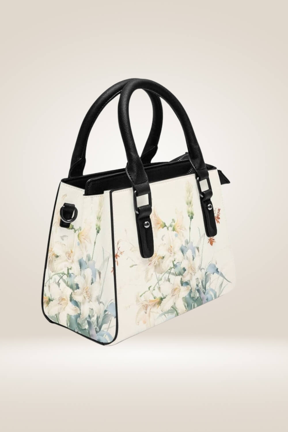 White Flowers Satchel Bag - TGC Boutique - Satchel Handbag