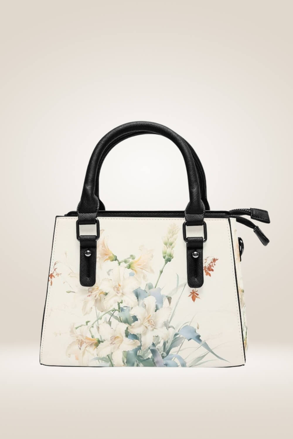 White Flowers Satchel Bag - TGC Boutique - Satchel Handbag