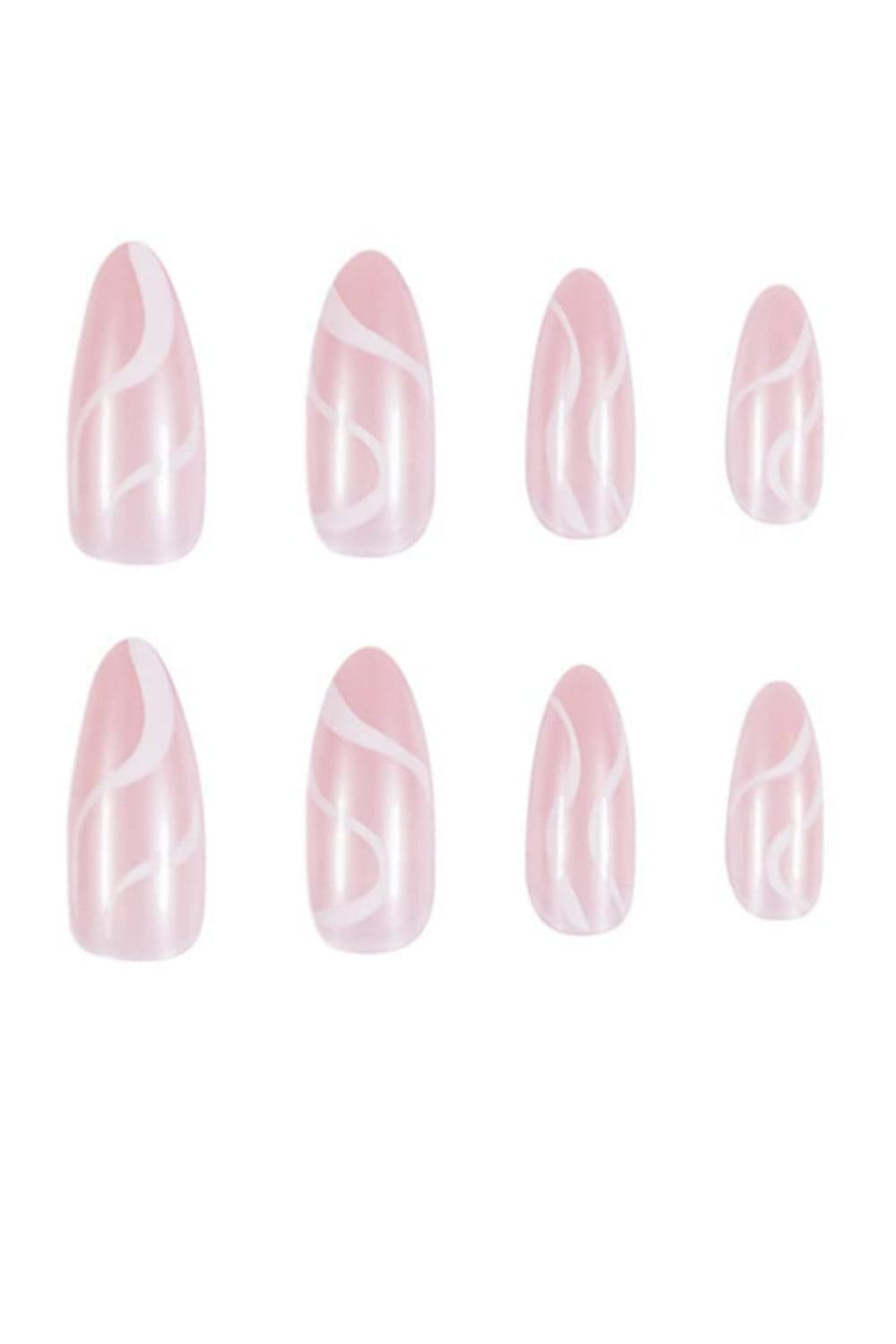 White French Tip Wave Swirl Press On Nails Kit - TGC Boutique - Press On Nails
