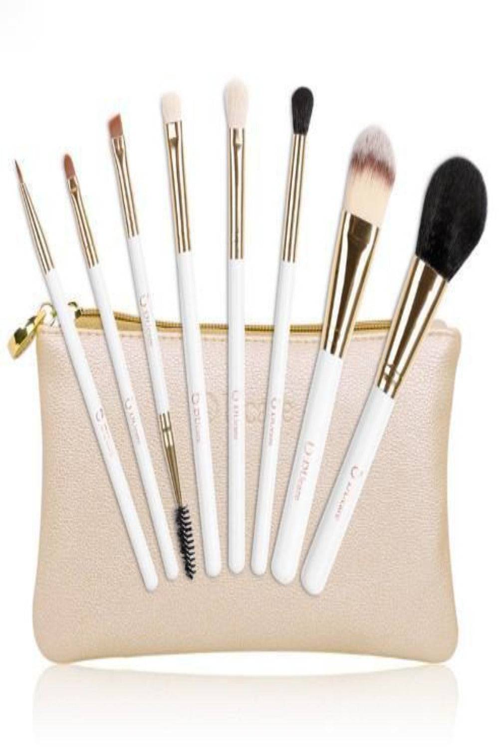 White Golden Professional Makeup Brush Set With Travel Bag - TGC Boutique - Makeup Brushes