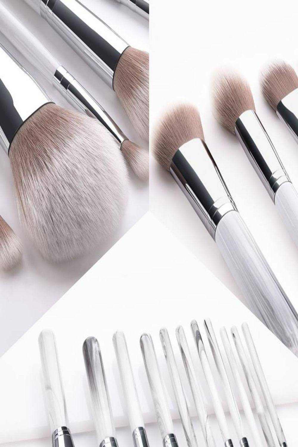 White Marble Professional Makeup Brush Set - 11 Pcs - TGC Boutique - Makeup Brush Set
