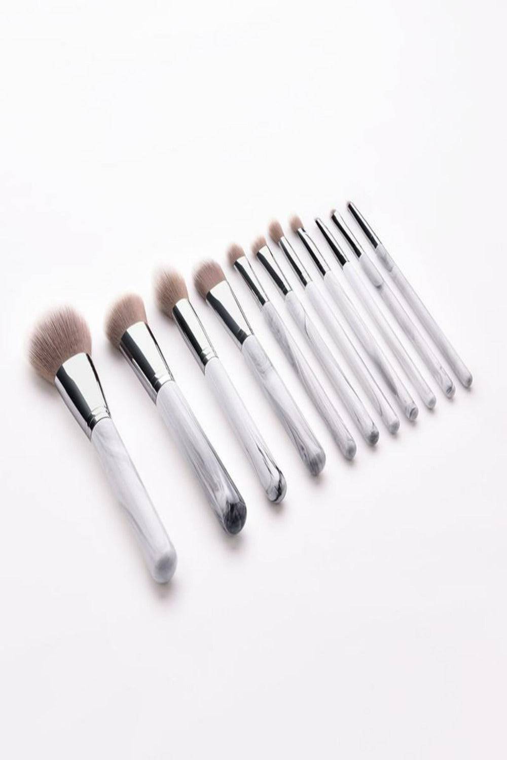 White Marble Professional Makeup Brush Set - 11 Pcs - TGC Boutique - Makeup Brush Set