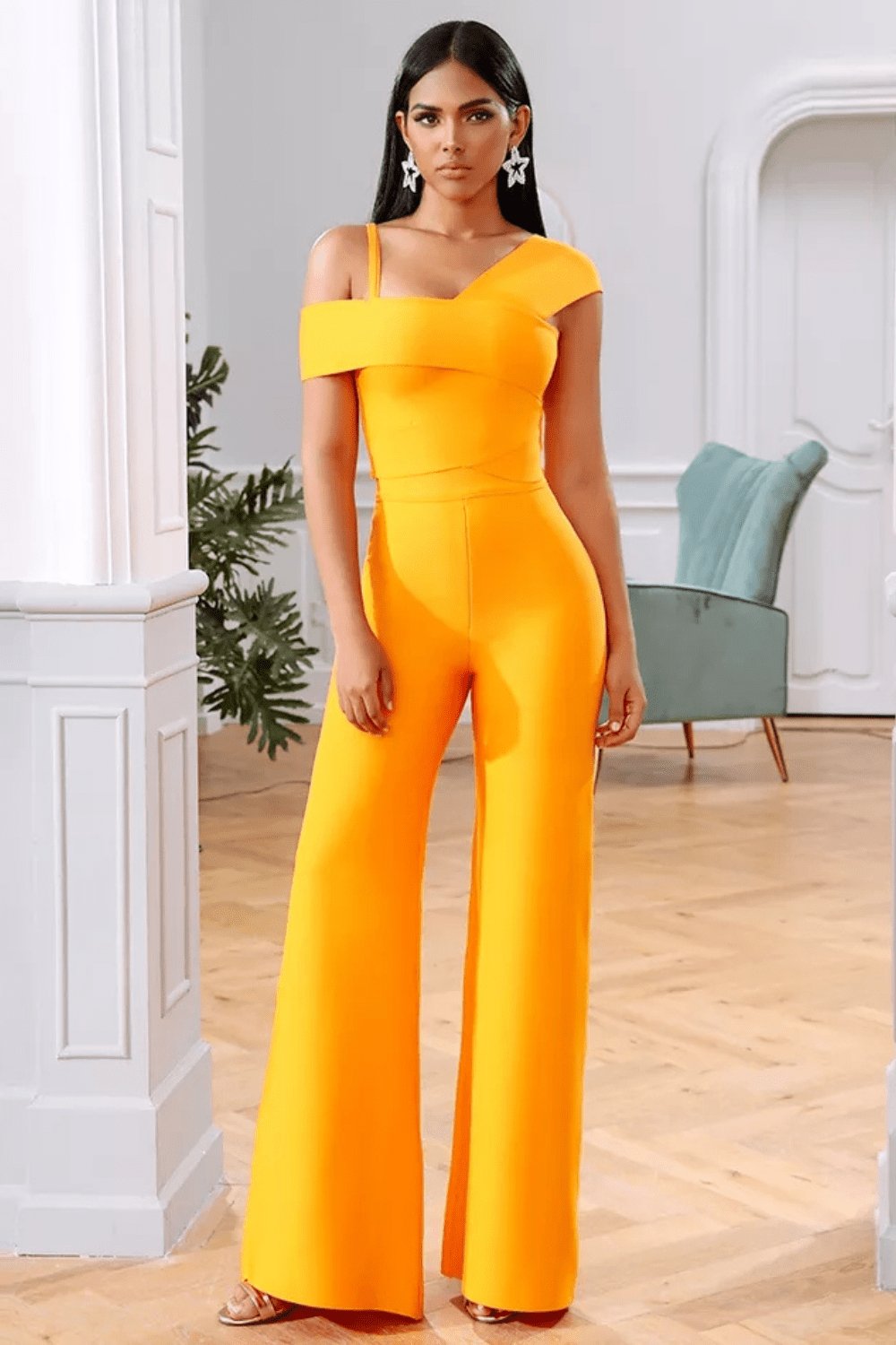 Yellow bodycon Top & Pants Two Piece Jumpsuit Set - TGC Boutique - 2 Piece Set
