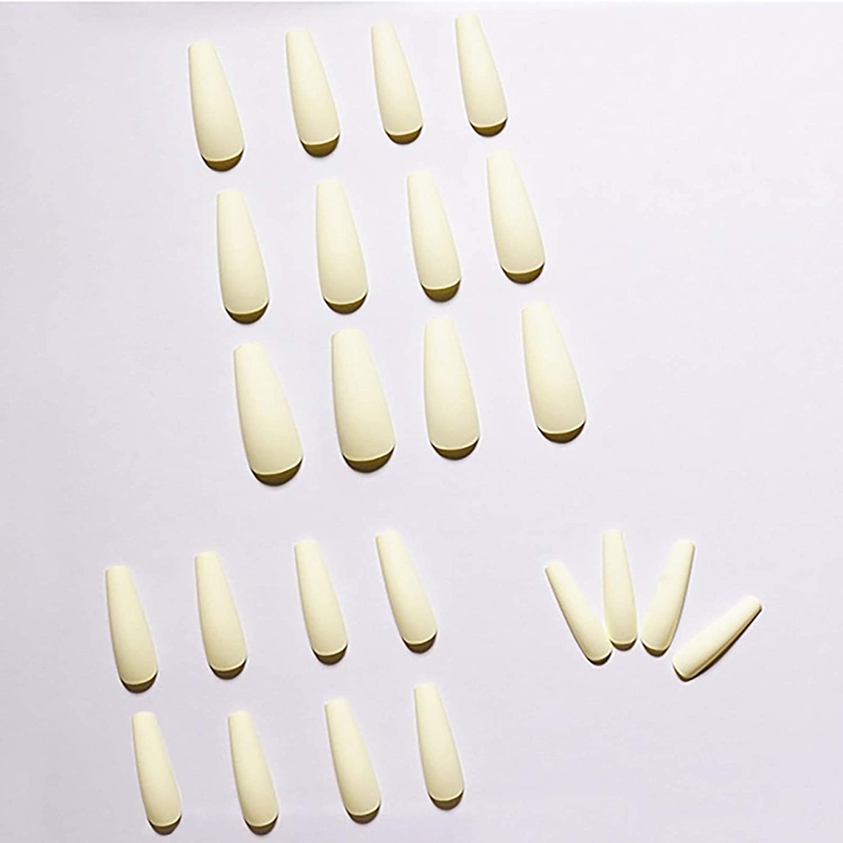 Yellow Press On Nails Matte Coffin Nail Kit - TGC Boutique - Press On Nails