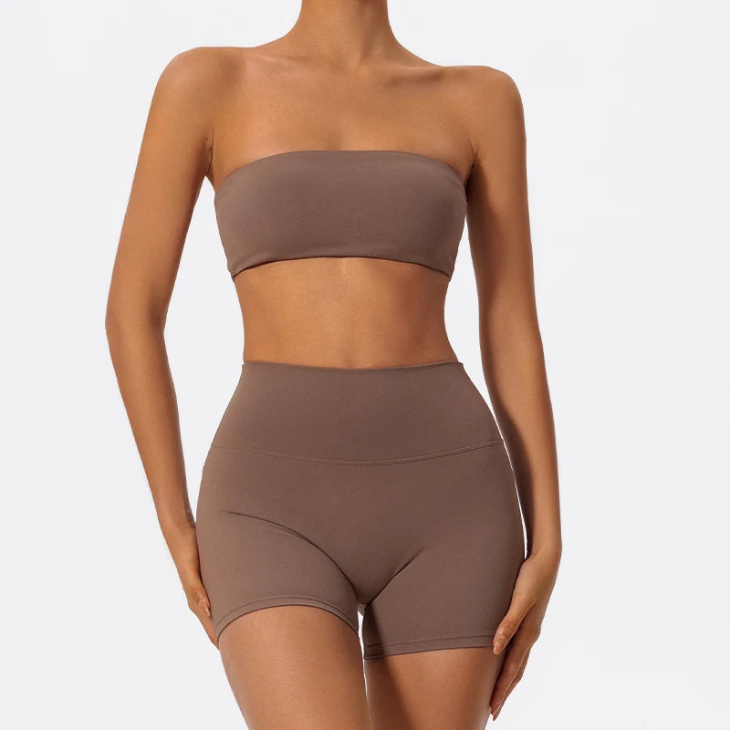 Brown workout set colour swatch, front view