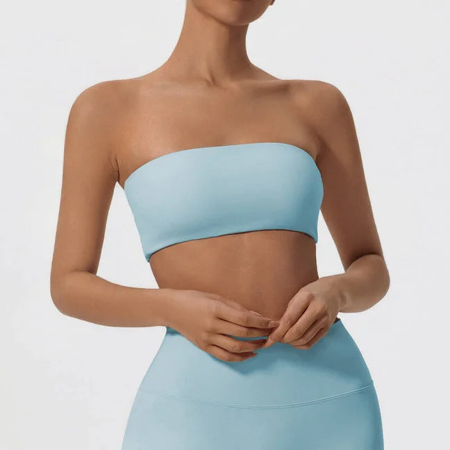 Blue bandeau bra colour swatch, front view