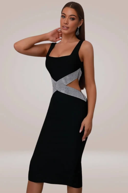 Amor Cutout Bodycon Midi Dress - TGC Boutique - Bodycon Dress