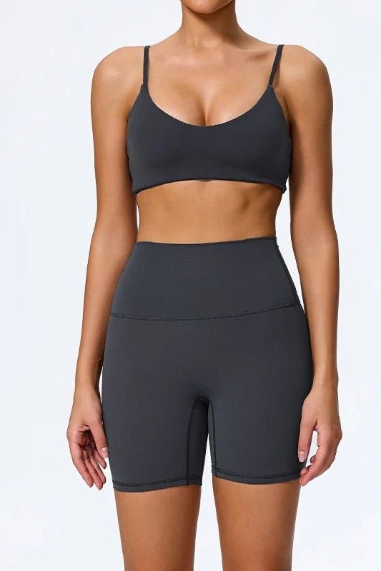 Biker Shorts for Women with High Waist and Sports Bra - TGC Boutique - Activewear Sets
