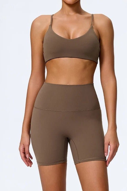 Biker Shorts for Women with High Waist and Sports Bra - TGC Boutique - Activewear Sets