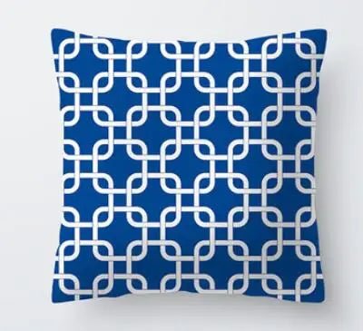 Decorative Throw Pillows Blue Geometry Pillow Cushion 45x45 Velvet Cushion Marine Life Pillowcase Home Decor Cushions - TGC Boutique - 