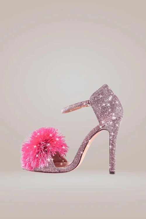 Pink Glitter High Heel Shoes Diamond In The Rough Platform Heels
